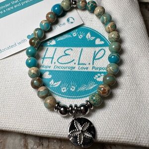 Starfish Charm Beaded Bracelet